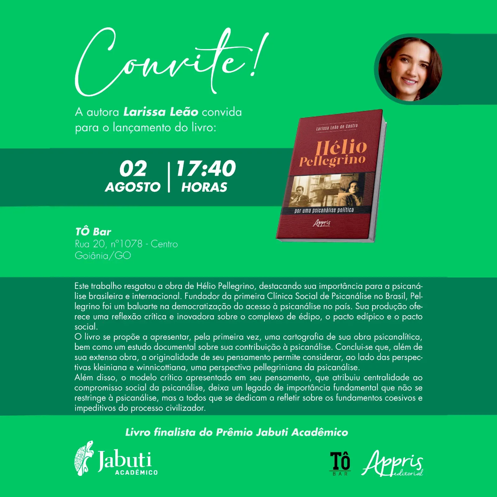 Lançamento do livro em Goiânia - Tô Bar